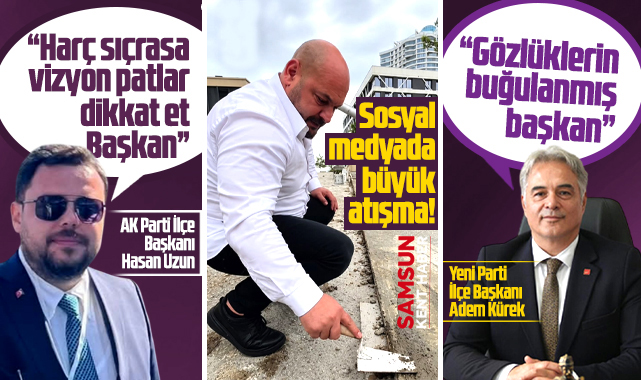 Samsun'da AK Parti ve Yeni Parti İlçe Başkanı arasında Serhat Türkel videosu atışması