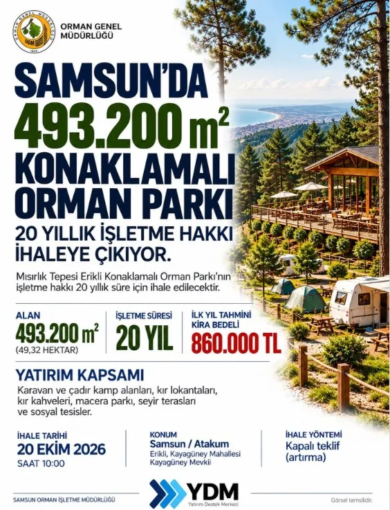 Samsun'da orman parkı işletme hakkı ihalesine dev şirket girecek!