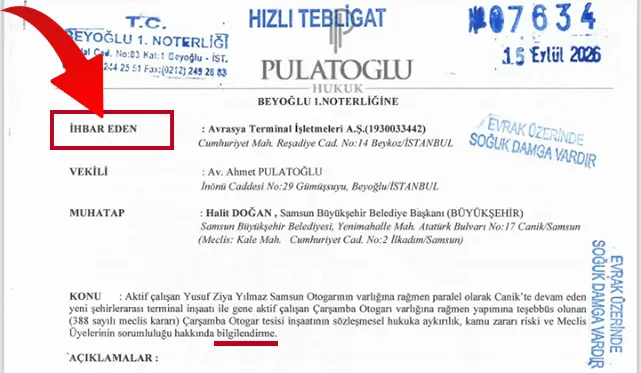 Samsun otogarı tartışması! AVTER ihtar mı, ihbarname mi gönderdi!