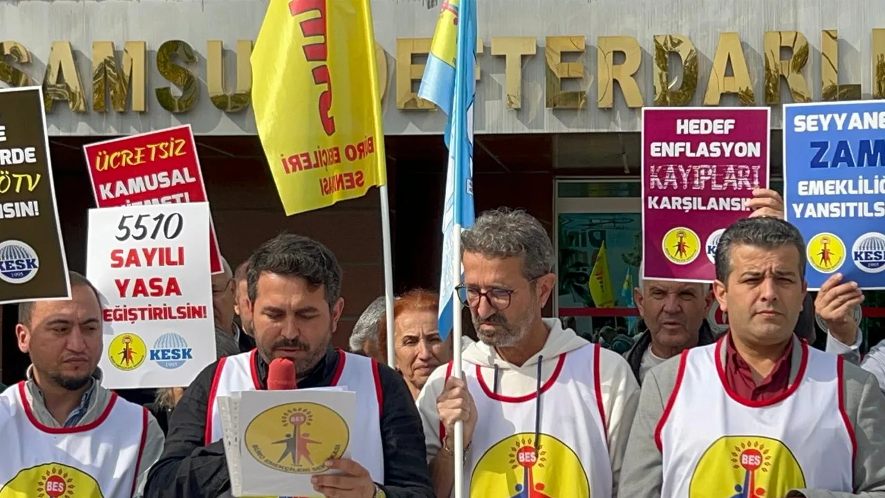 Samsun Defterdarlığı önünde İnsanca Yaşamak İstiyoruz açıklaması!